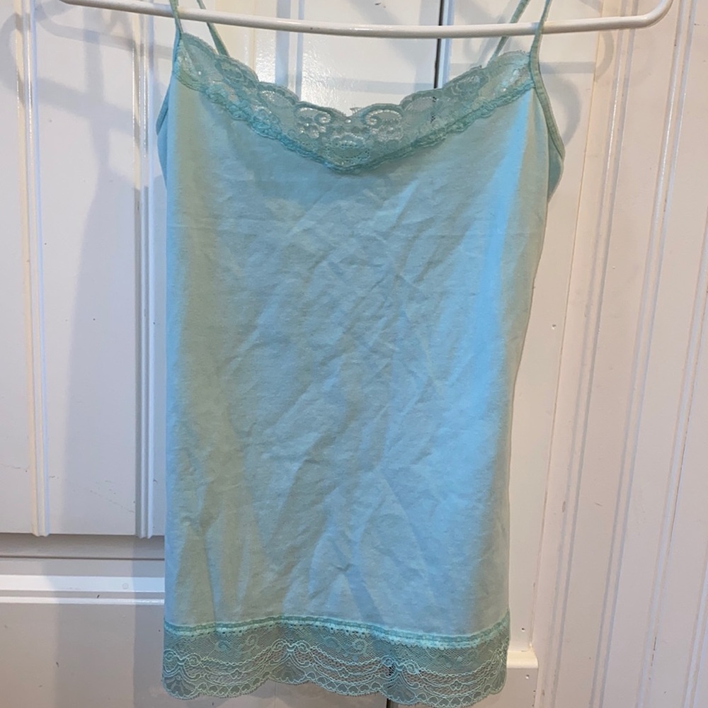 Express teal lace tank top